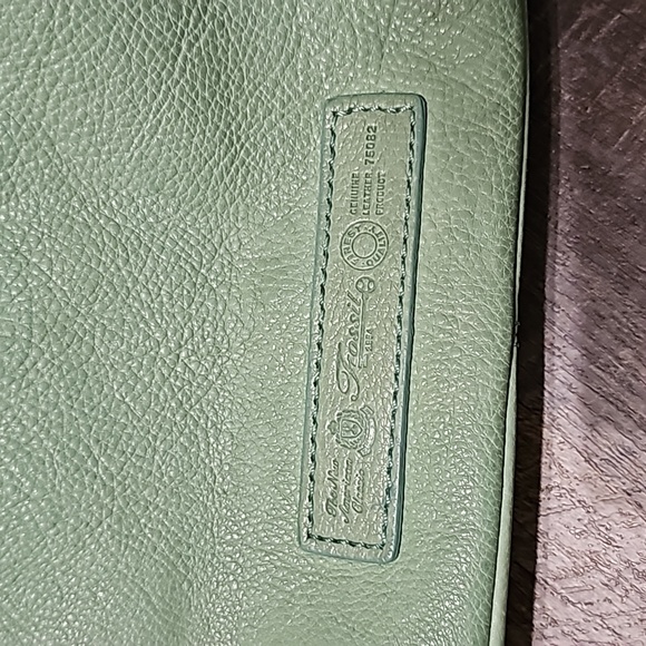 Fossil Mint Green Pebbled Leather Hand Bag - Picture 4 of 13